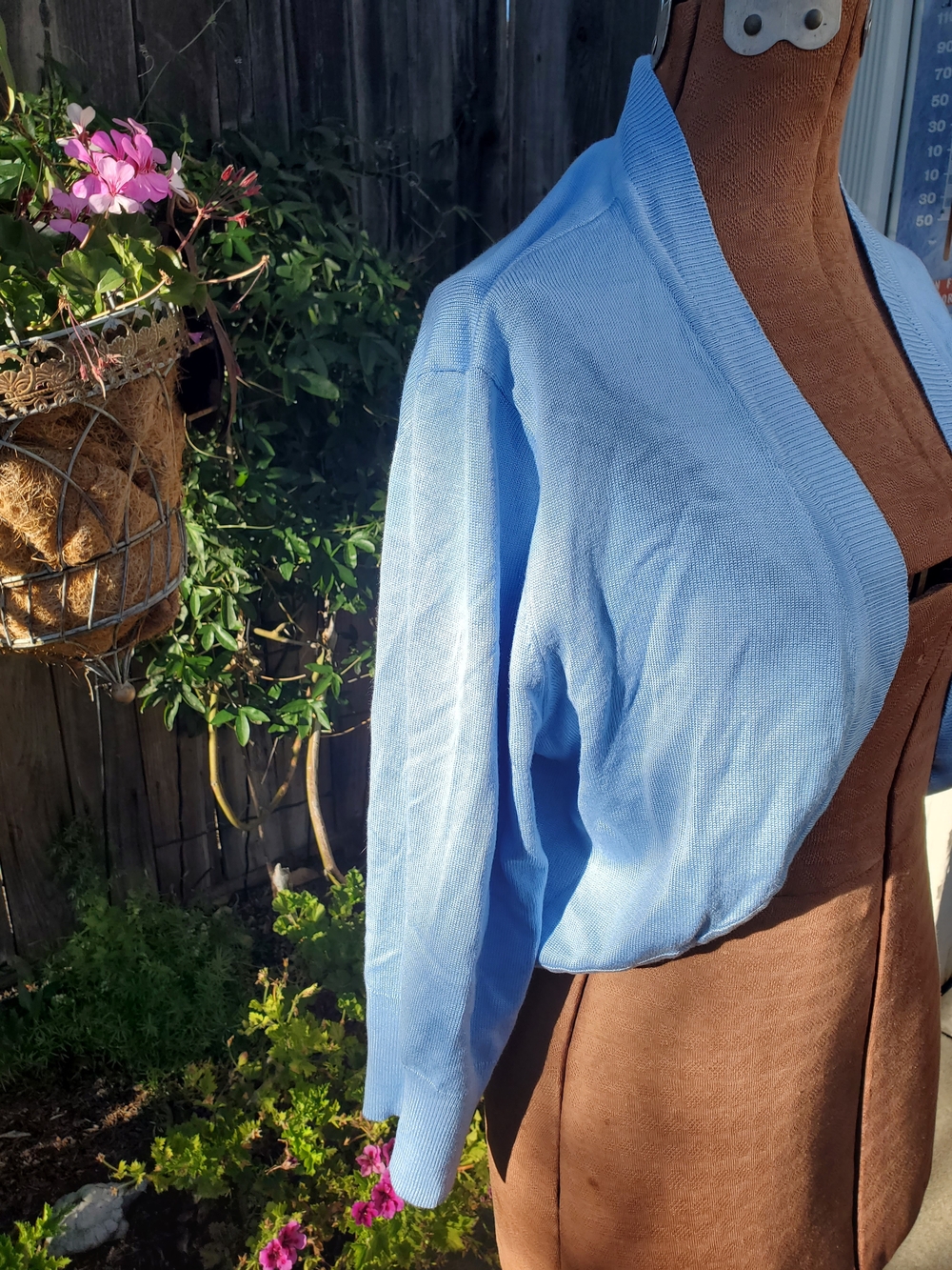 Classic Light Blue Cropped Open-Front Cardigan - Picture 3 of 8